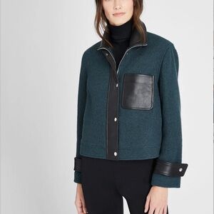 Cropped Leather Jacket - New With Tags - NEVER WORN - Green